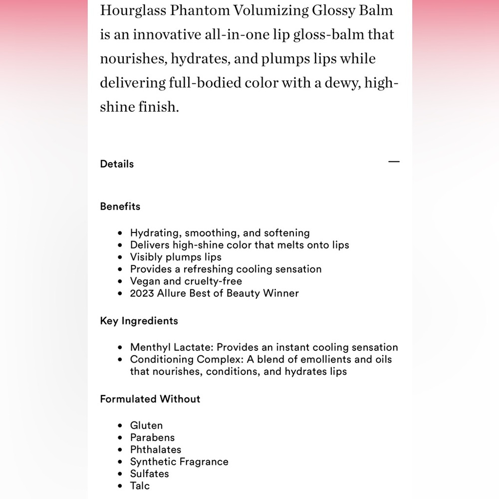 HOURGLASS ‘Impulse’ Phantom Volumizing Glossy Balm - Picture 12 of 12